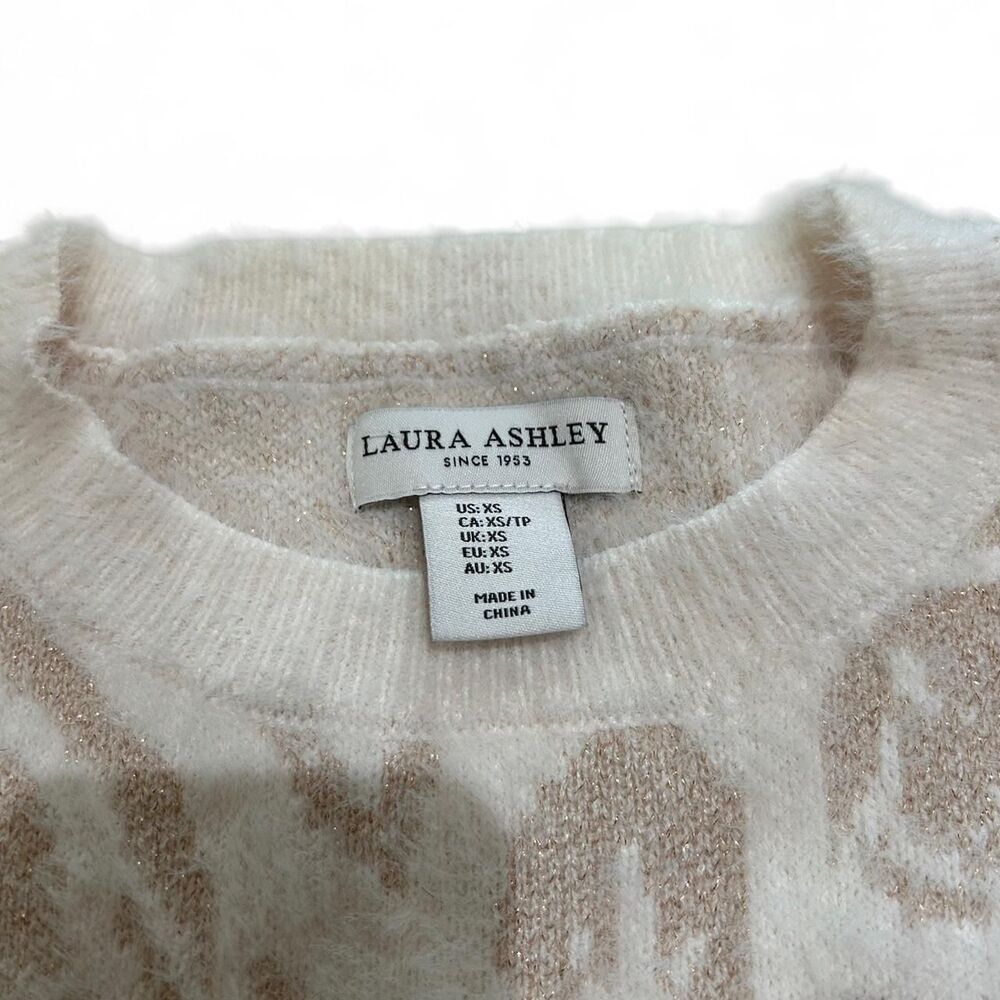 NWT Laura Ashley Women's Pink Rose Floral Sweater - Picture 6 of 6